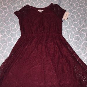 Adam Levine Collection | Maroon Lace Dress